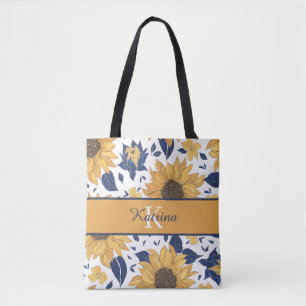 Tas met monogram en zonnebloem