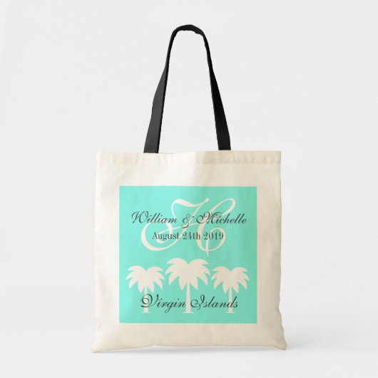 Tas met monogram voor huwelijksreis naar het stran (Voorkant)
