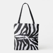 Tas met monogram zebra motief en leren rand (Achterkant)