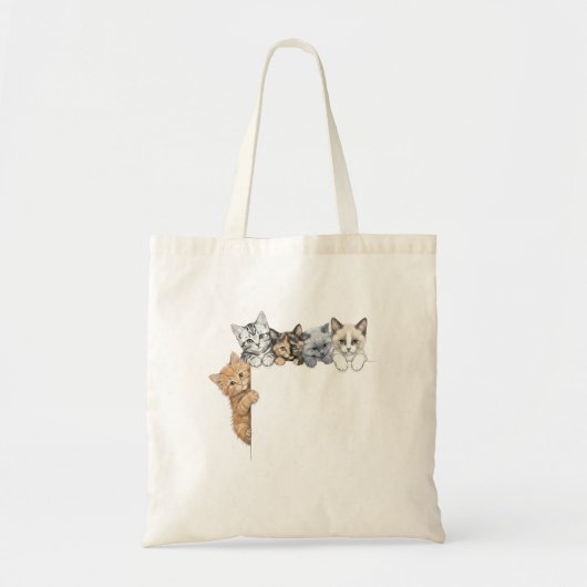 Tas met Moppige Katten die Kijken (Voorkant)