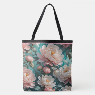 Tas met multi bloemen pioenrozen print