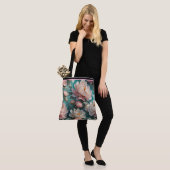 Tas met multi bloemen pioenrozen print (Op model)