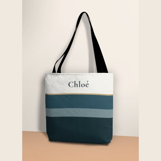 Tas met naam – Elegant gestreept ontwerp