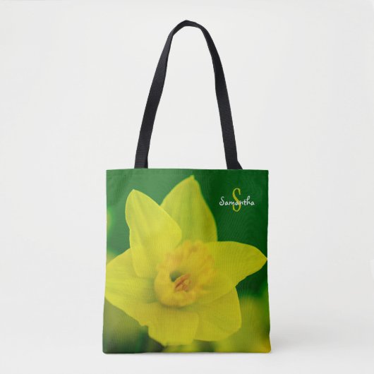 Tas met narcis op groene ondergrond (Voorkant)