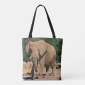 Tas met olifantprint over de hele oppervlakte (Achterkant)