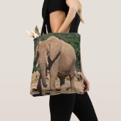 Tas met olifantprint over de hele oppervlakte (Dichtbij)
