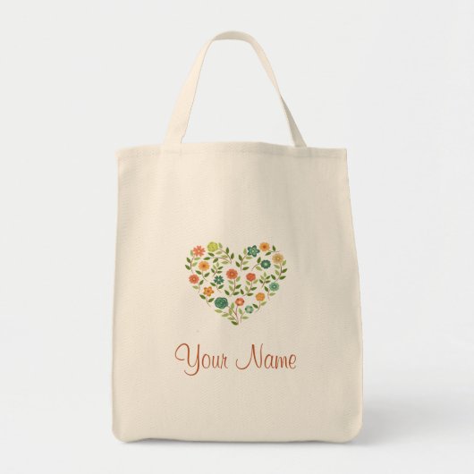 Tas met op maat gemaakte bloemenhart (Voorkant)