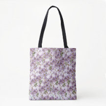 Tas met paarse bloemen geïnspireerd door de natuur