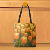 Tas met perzik tulpen
