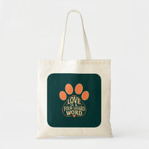 Tas met pootafdruktypografie voor huisdiereigenare