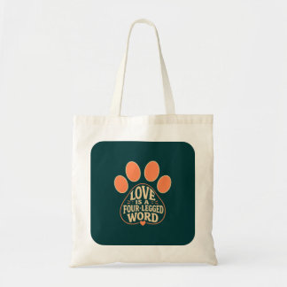 Tas met pootafdruktypografie voor huisdiereigenare