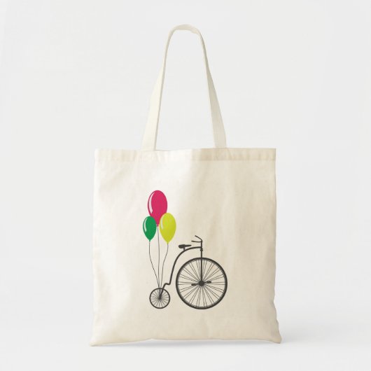tas met retro fiets met ballonnen (Voorkant)