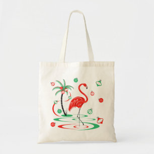 Tas met rode kerst Flamingo Baubles