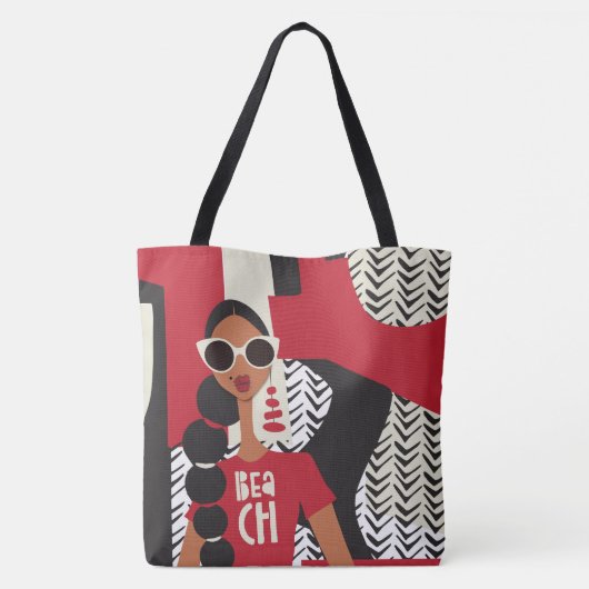 Tas met rode, witte en zwarte schouder (Achterkant)