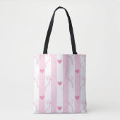 Tas met roze strikken en roze strepen (Voorkant)