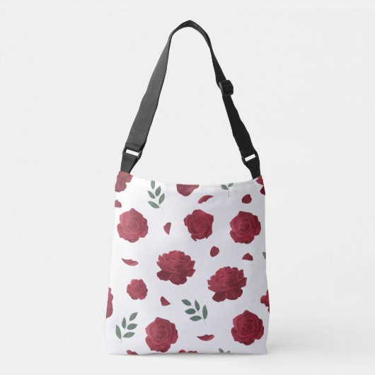 Tas met rozenpatroon over de schouder | Boodschapp (Voorkant)