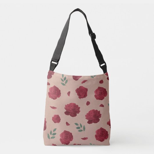 Tas met rozenpatroon | Schoudertassen (Voorkant)