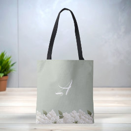Tas met saliegroene kant bloemenmonogram stijlvoll