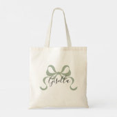 Tas met saliegroene strik voor bruidsmeisjes (Achterkant)