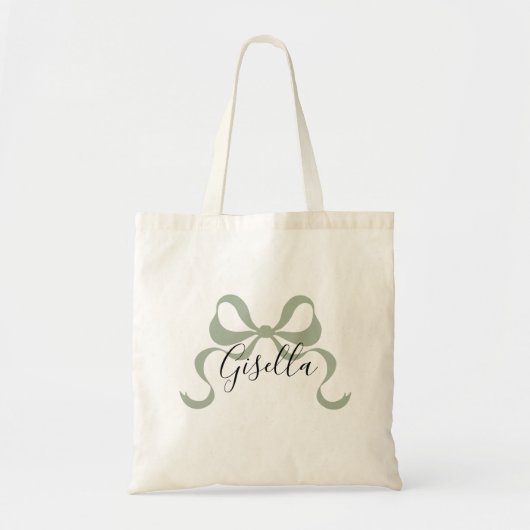 Tas met saliegroene strik voor bruidsmeisjes (Voorkant)