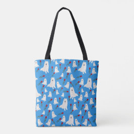 Tas met Samoyeds op Sky Blue.