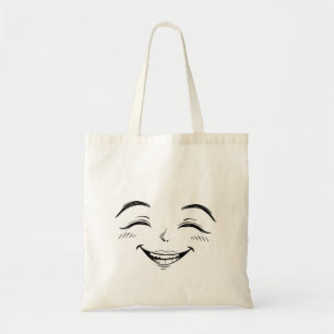 Tas met Smiley Gezicht – Handgetekend Zwart & Wit