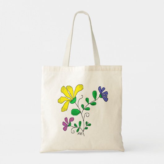 Tas met speelse bloemendesign (Achterkant)