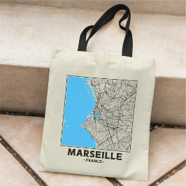 Tas met stadsplattegrond van Marseille, Frankrijk