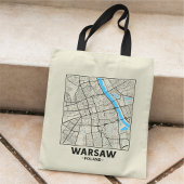 Tas met stadsplattegrond van Warschau, Polen