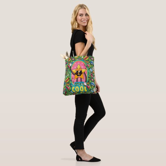 Tas met Stay Cool Pop Art-patroon (Op model)