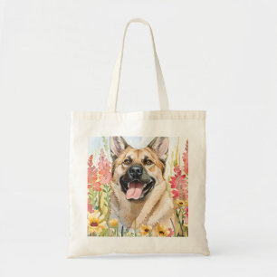 Tas met waterverf aquarel Noorse elandhond