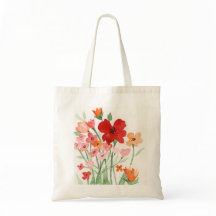 Tas met waterverf bloemen