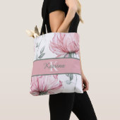 Tas met waterverf bloemen en monogram (Dichtbij)