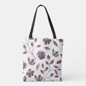 Tas met waterverf bloemen en monogram (Achterkant)