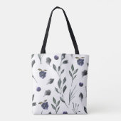 Tas met waterverf bloemen en monogram (Achterkant)