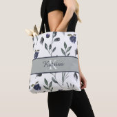 Tas met waterverf bloemen en monogram (Dichtbij)