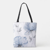 Tas met waterverf bloemen en monogram (Achterkant)