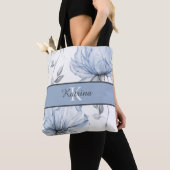 Tas met waterverf bloemen en monogram (Dichtbij)