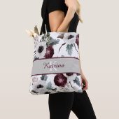 Tas met waterverf bloemen en monogram (Dichtbij)