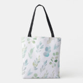 Tas met waterverf bloemen en monogram (Achterkant)