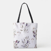 Tas met waterverf bloemen en monogram (Achterkant)