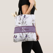 Tas met waterverf bloemen en monogram (Dichtbij)