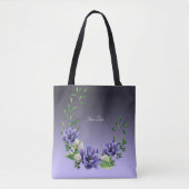 Tas met waterverf paarse bloemen (Voorkant)