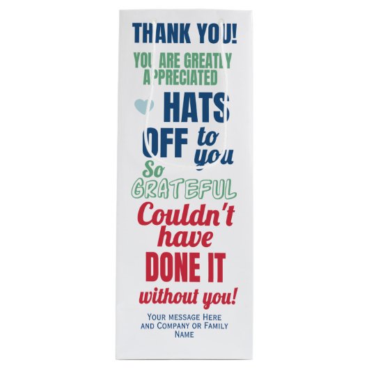 Tas met wijn voor dankbetuiging wijn cadeautas (Voorkant)