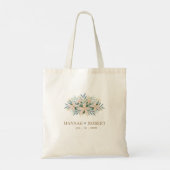 Tas met wilde bloemenkrans en monogram voor de bru (Achterkant)