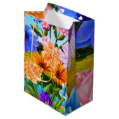 Tas met wilde bloementuin-cadeau medium cadeauzakje (Voorkant Gekanteld)