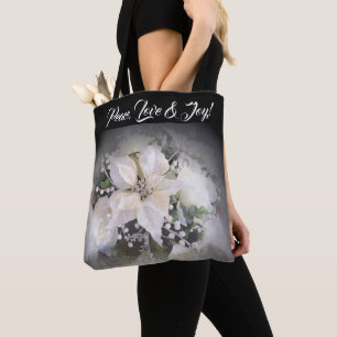 Tas met witte kerst Poinsettia