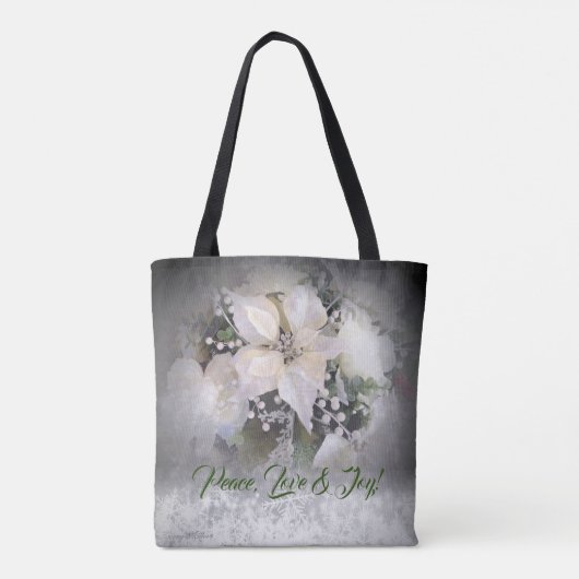 Tas met witte kerst Poinsettia (Achterkant)
