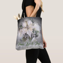 Tas met witte kerst Poinsettia