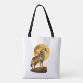 Tas met wolf die naar de maan huilt (Achterkant)